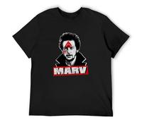 Marv Iron Hit Booby Trap Print Unisex T-Shirts Men tee Cotton Tops Black Shirt L