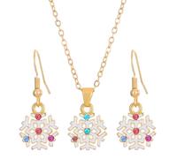 MarveBard Juego de aretes de Navidad para mujer, árbol de Navidad, copo de nieve, campana, caramelo, aretes colgantes de copo de nieve de cristal, joyería de Navidad, Medium, Cobre, No es una piedra