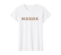 Marvel Ant-Man and The Wasp: Quantumania MODOK Name Logo Camiseta, Mujer, Blanco, S