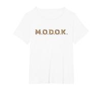 Marvel Ant-Man and The Wasp: Quantumania MODOK Name Logo Camiseta, Mujer Tallas Grandes, Blanco, 1XL Grande