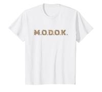 Marvel Ant-Man and The Wasp: Quantumania MODOK Name Logo Camiseta, Niños, Blanco, 10 años