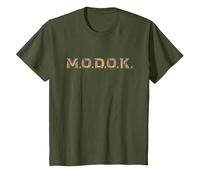 Marvel Ant-Man and The Wasp: Quantumania MODOK Name Logo Camiseta, Niños, Verde Oliva, 4 años