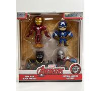 Jada- Pack de 4 Figuras de los Vengadores- Hechos en Metal Fundido, Iron Man, Capitán América, Black Panther, Antzman, de 7cm, A Partir de 8 años (253222014)