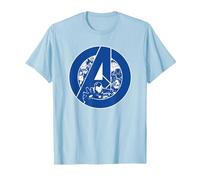 Marvel Avengers Assemble A-Logo Team Blue Camiseta, Hombre, Azul Bebé, S