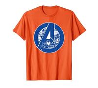 Marvel Avengers Assemble A-Logo Team Blue Camiseta, Hombre, Naranja, M