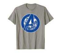 Marvel Avengers Assemble A-Logo Team Blue Camiseta, Hombre, Pizarra, M