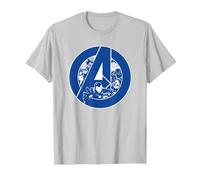 Marvel Avengers Assemble A-Logo Team Blue Camiseta, Hombre, Plata, 3XL