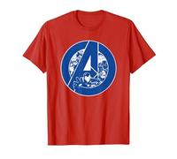 Marvel Avengers Assemble A-Logo Team Blue Camiseta, Hombre, Rojo, XXL