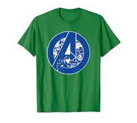 Marvel Avengers Assemble A-Logo Team Blue Camiseta, Hombre, Verde Kelly, S