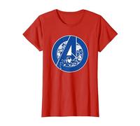 Marvel Avengers Assemble A-Logo Team Blue Camiseta, Mujer, Rojo, XXL