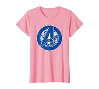 Marvel Avengers Assemble A-Logo Team Blue Camiseta, Mujer, Rosado, S