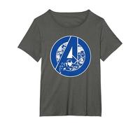 Marvel Avengers Assemble A-Logo Team Blue Camiseta, Mujer Tallas Grandes, Asfalto, 2XL Grande