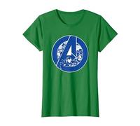 Marvel Avengers Assemble A-Logo Team Blue Camiseta, Mujer, Verde Kelly, XL