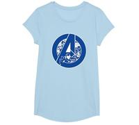 Marvel Avengers Assemble A-Logo Team Blue Camiseta, Niñas, Azul Bebé, XS