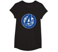 Marvel Avengers Assemble A-Logo Team Blue Camiseta, Niñas, Negro, XS