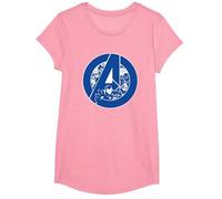 Marvel Avengers Assemble A-Logo Team Blue Camiseta, Niñas, Rosado, XS