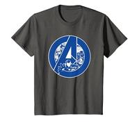 Marvel Avengers Assemble A-Logo Team Blue Camiseta, Niños, Asfalto, 3 años