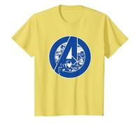 Marvel Avengers Assemble A-Logo Team Blue Camiseta, Niños, Limón, 3 años