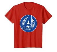 Marvel Avengers Assemble A-Logo Team Blue Camiseta, Niños, Rojo, 3 años