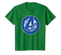 Marvel Avengers Assemble A-Logo Team Blue Camiseta, Niños, Verde Kelly, 8 años