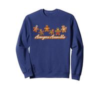 Marvel Avengers Assemble Gingerbread Cookies Holiday Sudadera, Unisex para Adultos, Azul Marino, S