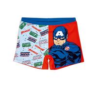 Marvel Avengers Bañador Niño, Bañador Natación Infantil, Shorts de Baño Iron Man Capitan America, Secado Rápido, Talla 6 Años, Rojo