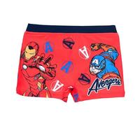 Marvel Avengers Bañador para Niño, Diseño Iron Man y Capitan America Shorts de Baño Bañador Infantil, Talla 8 Años | Rojo