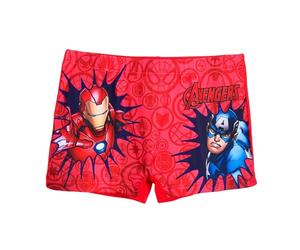Marvel Avengers Bañador para Niño, Diseño Los Vengadores Shorts de Baño Bañador Infantil, Talla 8 Años | Rojo