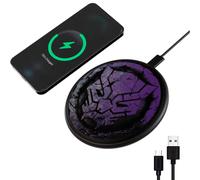 Marvel Avengers Black Panther - Base de carga inalámbrica de 10 W con indicador LED para todos los dispositivos habilitados para Qi, regalos de los Vengadores para hombres, mujeres y fanáticos de
