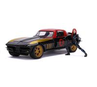 JADA 253225014 Marvel Black Widow 1966 Chevy En Escala 1:24 Cast Con Personag
