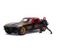 Marvel Avengers Black Widow 1966 Chevy W/ Figura 1:24 Modelo Jada Toys
