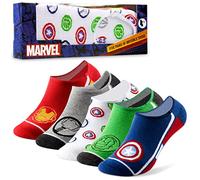 Marvel Avengers Calcetines Invisibles Hombre Pack 5 Pares Calcetines Divertidos Cortos Pinkies Hombre Dibujos, Talla Única 40-45 (Multicolor)