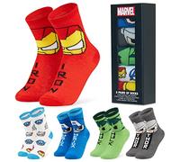 Marvel Avengers Calcetines Niño Divertidos, Pack de 5 Calcetines Transpirables, Superheroes Regalos Originales para Niños (Multi, 35-40)