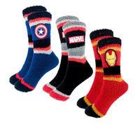 Marvel Avengers Calcetines para Hombre y Adolescentes, Diseño Iron Man Capitán América, Pack de 3 Calcetines, Regalos Hombre y Adolescentes, Talla Unica 41-46