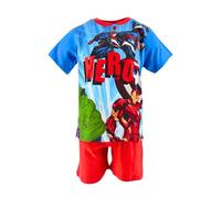 Marvel Avengers Camiseta y Pantalón Corto para Niño, Pijama Algodón Suave, Conjunto 2 Piezas Niño, Diseño Capitan America Hulk Iron Man, Tallas 3 a 8 Años (FR/ES, Edad, 4 años, Regular, Rojo)