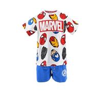 Marvel Avengers Camiseta y Pantalón Corto para Niño, Pijama Conjunto 2 Piezas para Niño Diseño Los Vengadores, Talla 4 Años | Azul