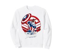 Marvel Avengers Captain America Sam Wilson Pop Art Portrait Sudadera