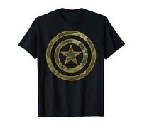 Marvel Avengers Captain America's Shield Camouflage Logo Camiseta
