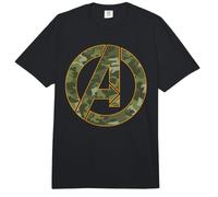 Marvel Avengers Classic Camouflage Team Large Chest Logo Comfort Colors Adult Heavyweight T-Shirt