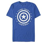 Marvel Avengers Classic - Captain Power Organic Short Sleeve T-Shirt, Camiseta Unisex Adulto, Azul Real, 2XL