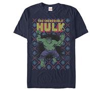 Marvel Avengers Classic-Hulk Smash Sweater Organic Short Sleeve T-Shirt Camiseta, Azul Marino, L Unisex Adulto