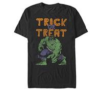 Marvel Avengers Classic Hulk Treats Organic Short Sleeve T-Shirt Camiseta, Negro, XXL Unisex Adulto