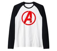 Marvel Avengers Classic Minimalist Red Team Large Chest Logo Camiseta Manga Raglan