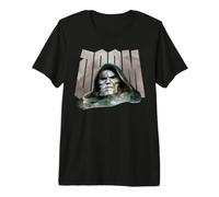 Marvel Avengers Doomsday Doom Bold Text Mask and Cowl Bust Camiseta Premium
