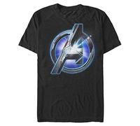 Marvel Avengers: Endgame-Camiseta de Manga Corta con Logotipo orgánico, Negro, S Unisex Adulto