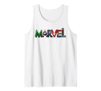 Marvel Avengers Ensemble Symbols Forming Classic Marval Logo Camiseta sin Mangas