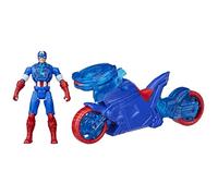 Marvel Avengers, Epic World of Action, Moto lanzaescudos del Capitán América, Figura y Motocicleta de Juguete