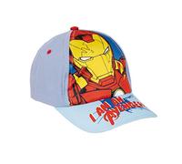 Marvel Avengers Gorro para Niños, Diseño Iron Man Captain America, Gorra de Verano Infantil, Regalo para Niños, Gorra Ajustable | Azul