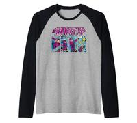 Marvel Avengers Hawkeye Classic Retro Comics Costume Panels Camiseta Manga Raglan