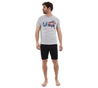 Marvel Avengers Hombre Pijama Corto (Gris,M)
